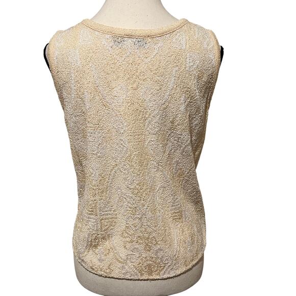 French Rags Buttercream Yellow Asian Inspired Pointelle Sweater Twinset Size M - Picture 6 of 16